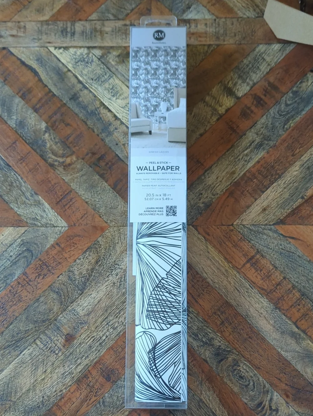 Roommates Black and White Botanical Peel & Stick Wallpaper